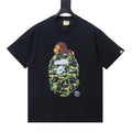 BAPE ABC Camo Milo On Big Ape Tee Black And Green