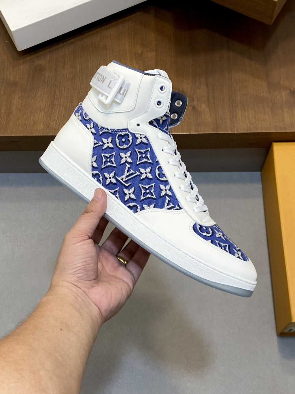 Louis Vuitton Rivoli Patterned High-Top Sneakers